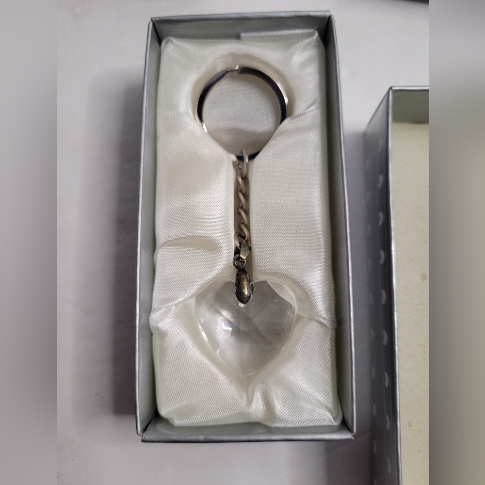 Favor keychain w/ heart crystal pendant.  325